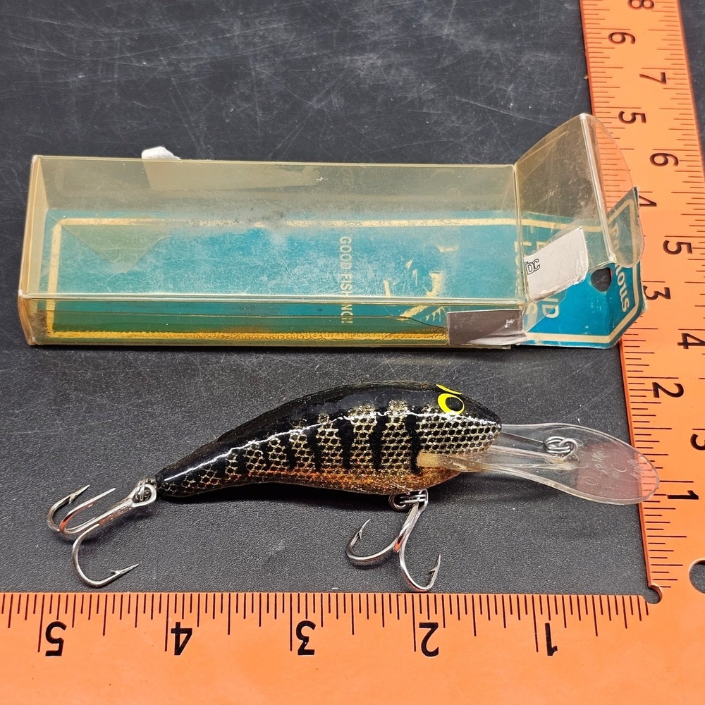Rapala Vintage Strike King Deep Diver Crankbait Black Gold Glitter Scale Lure